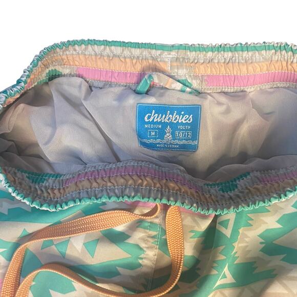 Chubbies green western geometric youth boys swimsuit swim trunks SIZE M - Picture 2 of 3